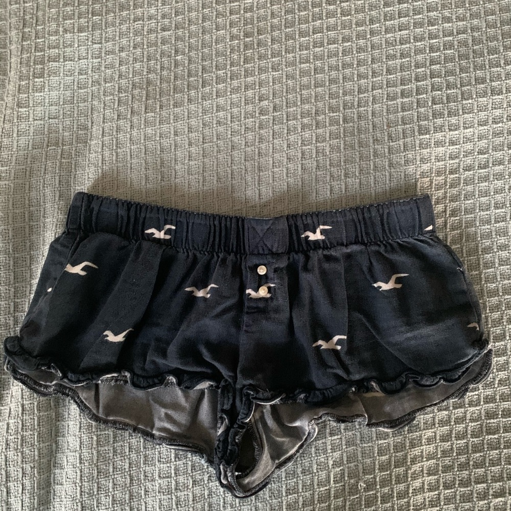 Hollister Pajama Shorts Navy Seagulls Size Medium